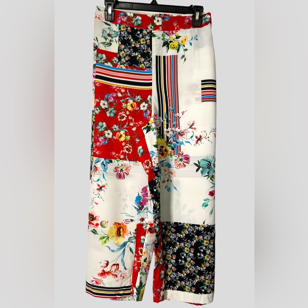 MARE’E Pour TOI Woven Crop Leg Pant Floral Patchwork Pr. White/Multi Sizes 12&18